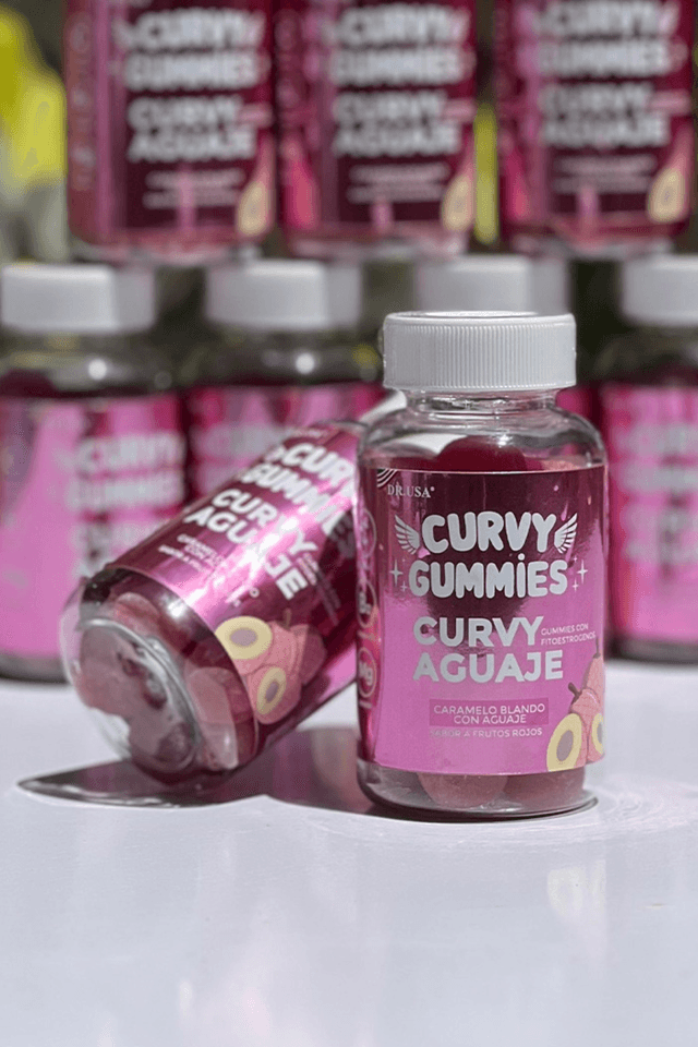 Foto original de los frascos de Curvy Gummies